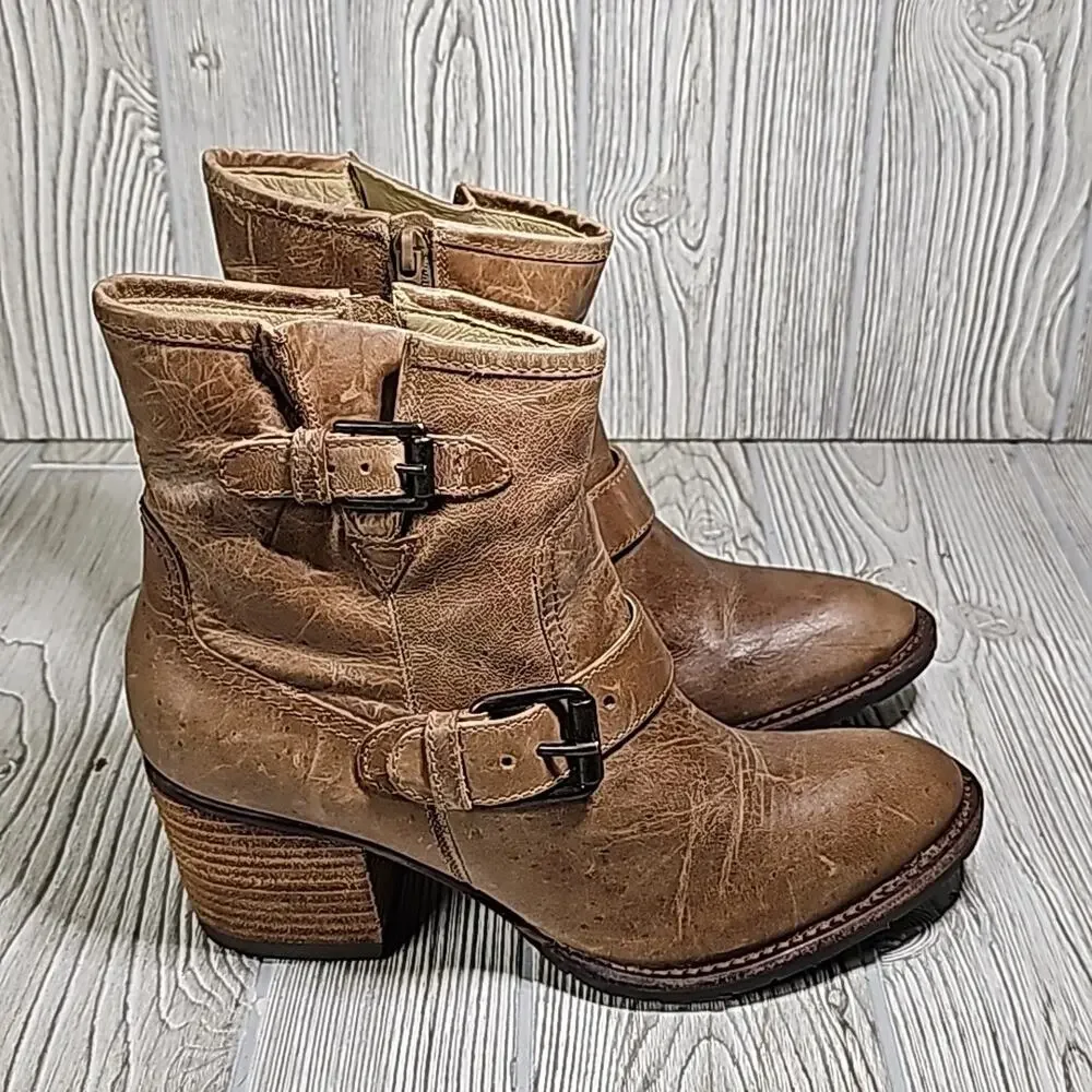Matisse Double Down Brown Leather Ankle Boots Womens 7.5